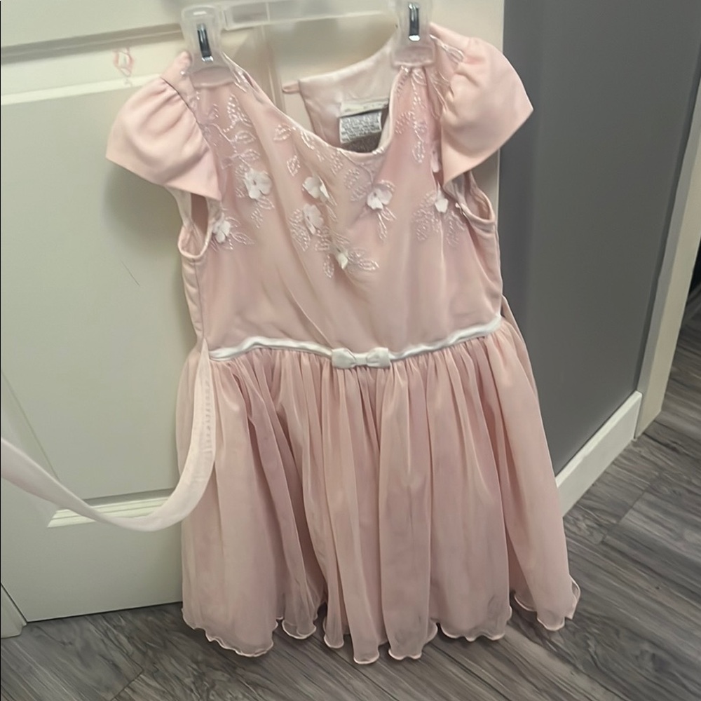 Pink Embroidered Kids Dress